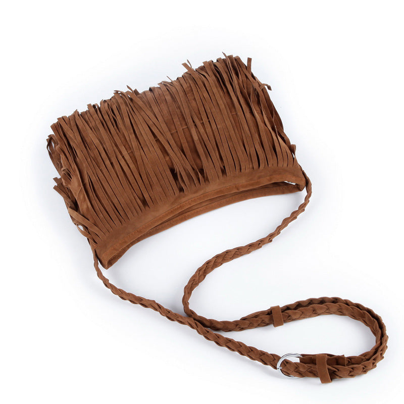 Stylish Fringe Suede Crossbody Bag