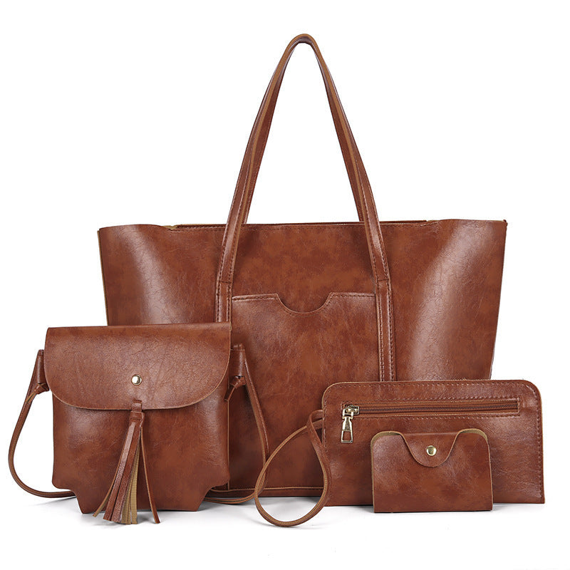 Women's Tote Bag Set with Multifunctional Compartments-https://detail.1688.com/offer/910180580047.html-Calm Wears-Braun-nothing-Calm Wears