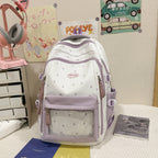 Star-Print Multi-Functional School Backpack