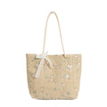 WoEmbroidered Straw Tote Bag