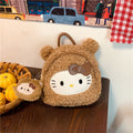 Plush Animal Face Mini Backpack