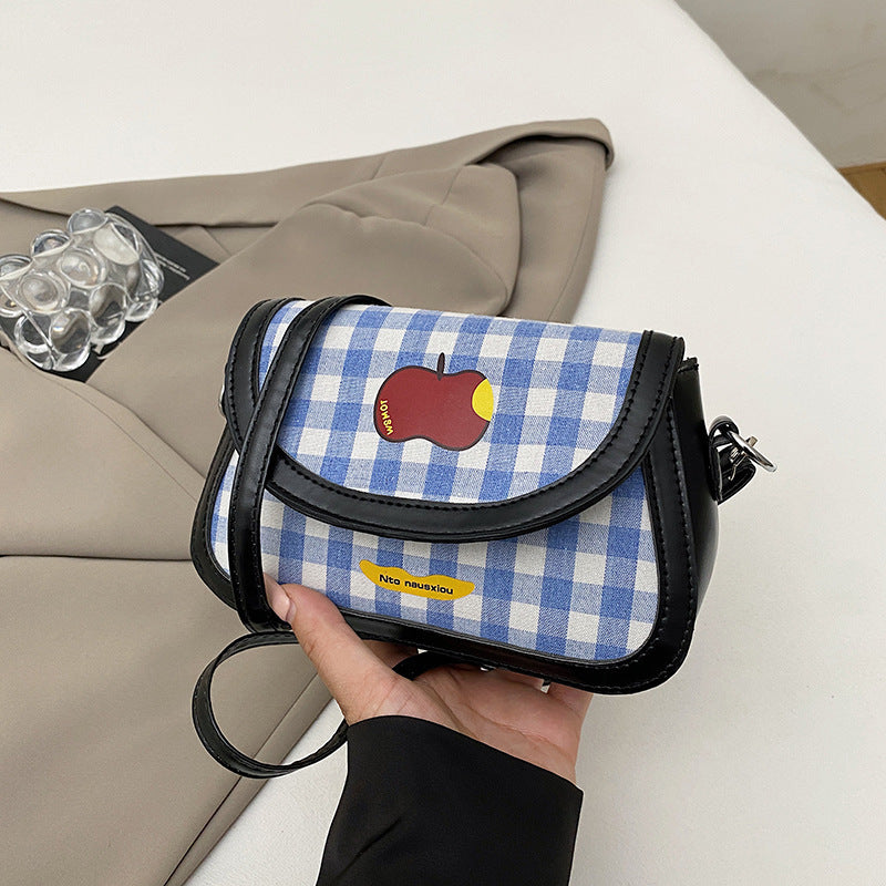 Playful Gingham Pattern Handbag