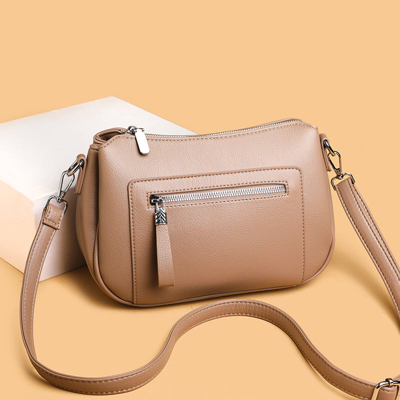 Casual Leather Crossbody Bag