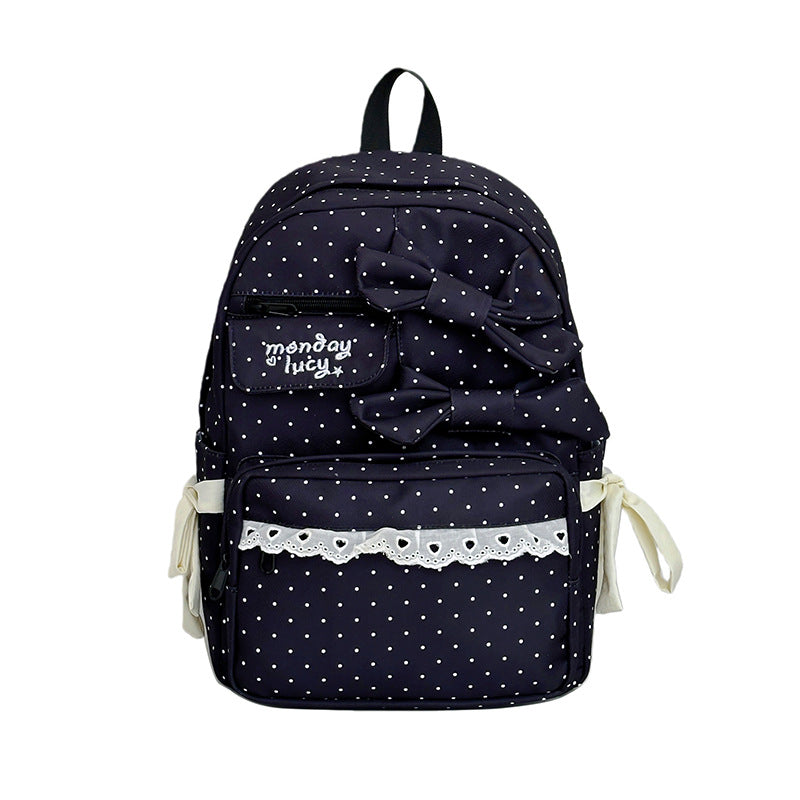 Cute Bow-Embellished School Backpack