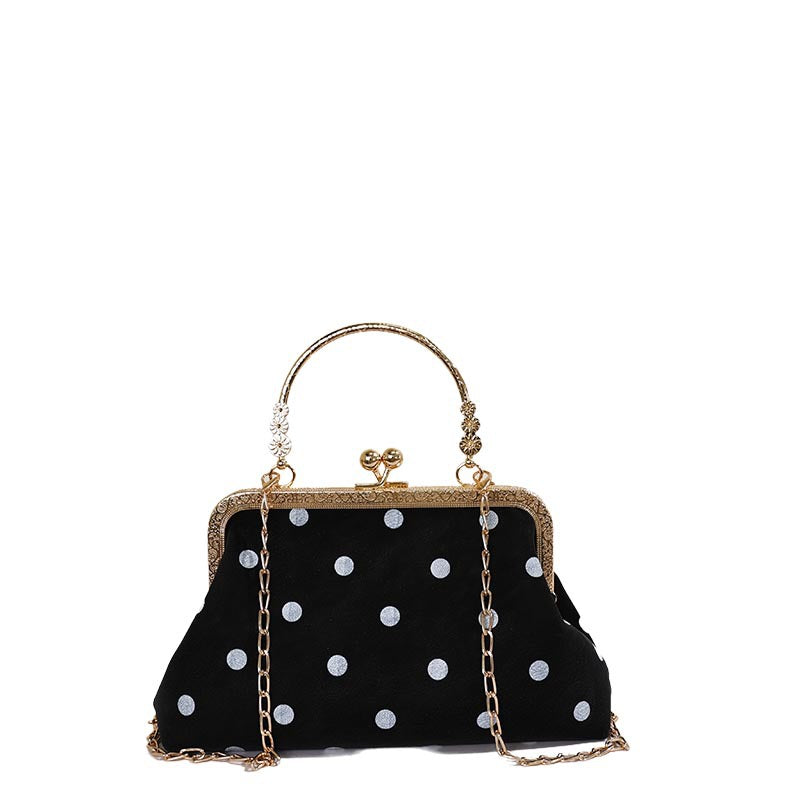 Vintage Elegant Polka Dot Evening Clutch