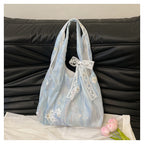 Elegant Floral Printed Shoulder Tote Bag