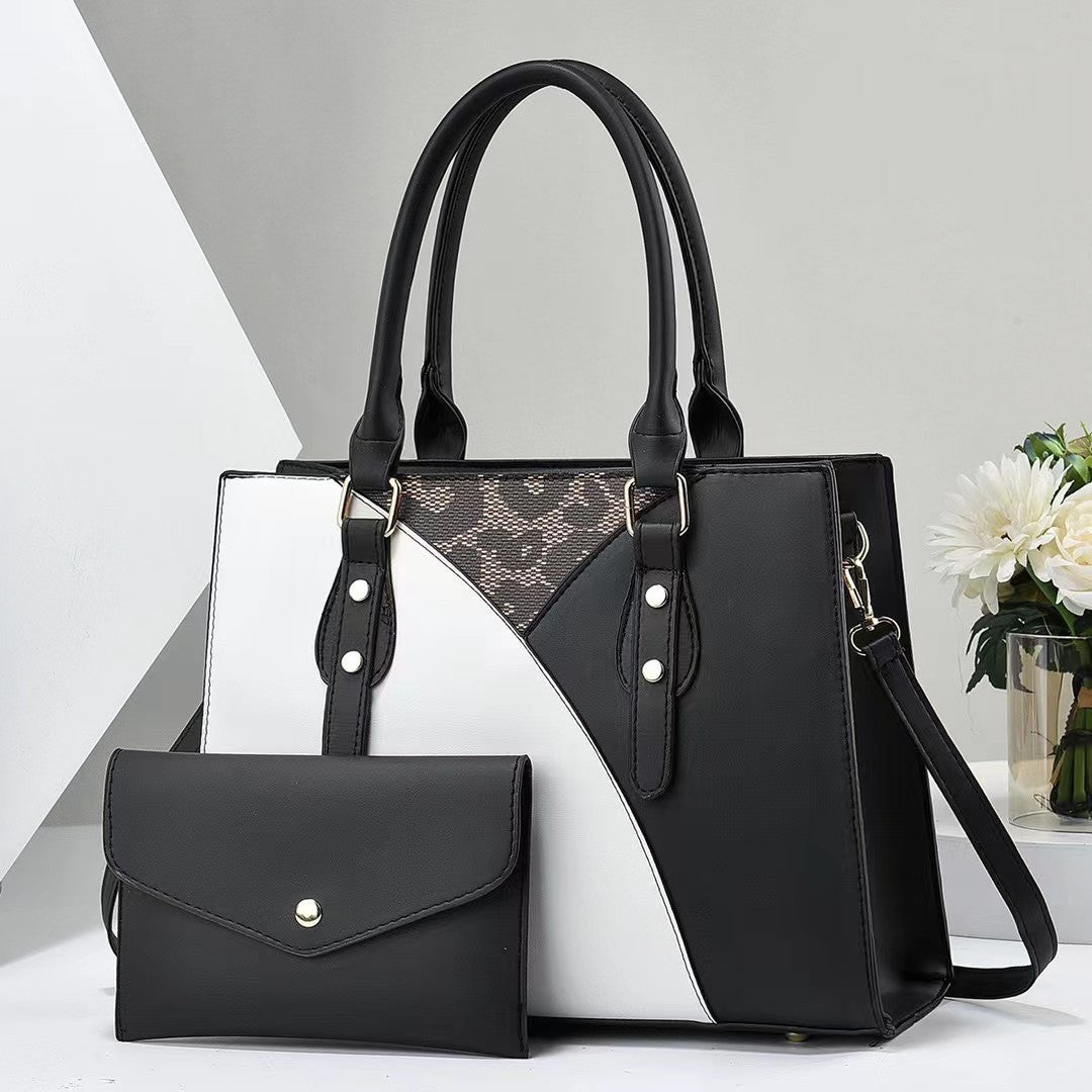 Ladies' fashionable tote bag with removable clutch-https://detail.1688.com/offer/759369507052.html-Calm Wears-Black-33-Calm Wears