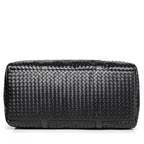 Woven Leather Weekend Duffel Bag