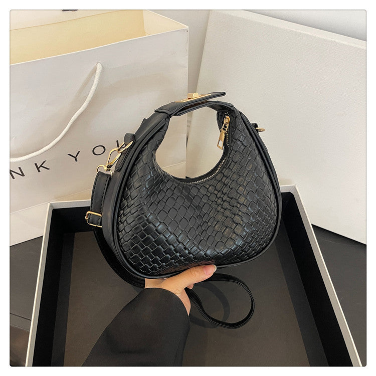 Textured Leather Hobo Bag
