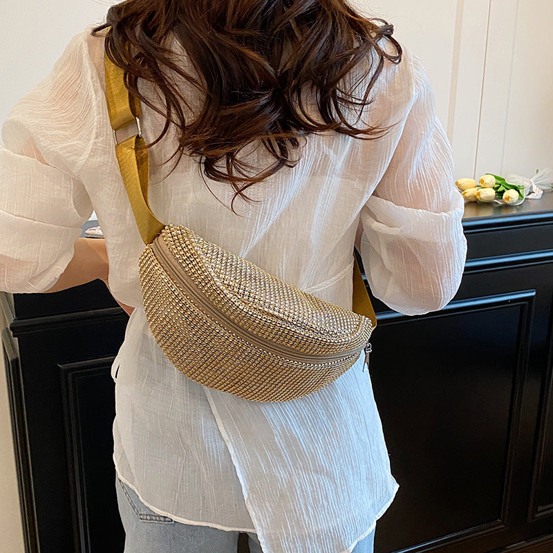 Shimmering Rhinestone-Embellished Fanny Pack