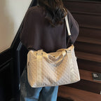 Quilted Fabric Travel Duffle Bag Calm Wears