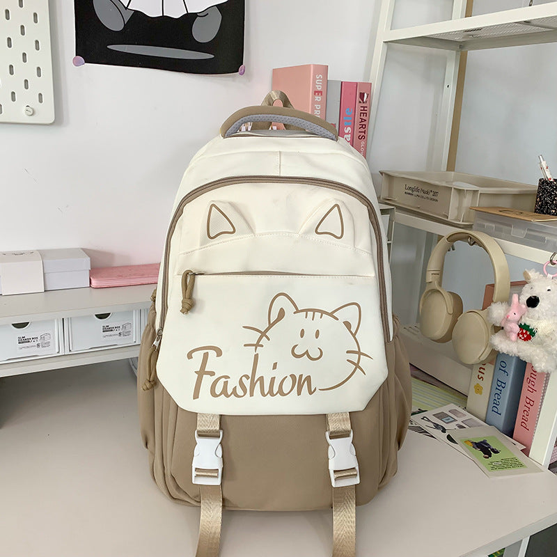 Backpack with Cute Cat Ears and Practical Compartments