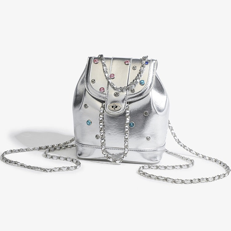 Glamorous Metallic Drawstring Bag