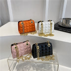 Women's fashionable mini handbag with exquisite chain accents