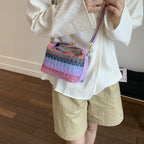 Textured Handwoven Mini Crossbody Bag