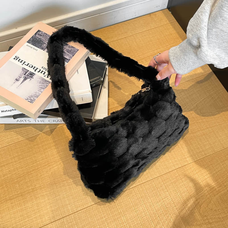 Cozy Textured Plush Handbag