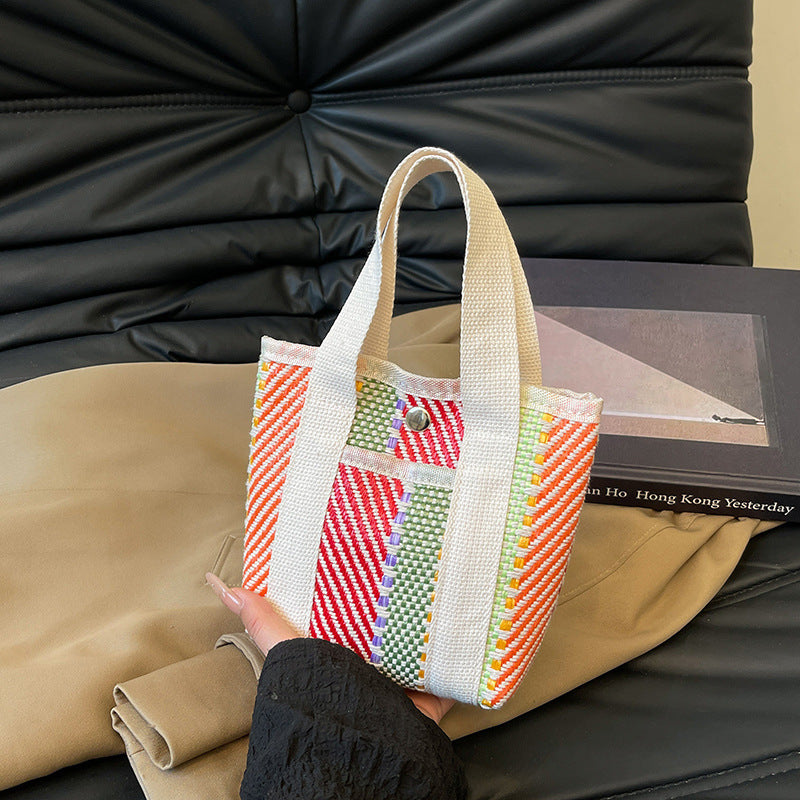 WoColorful Woven Beach Tote Bag