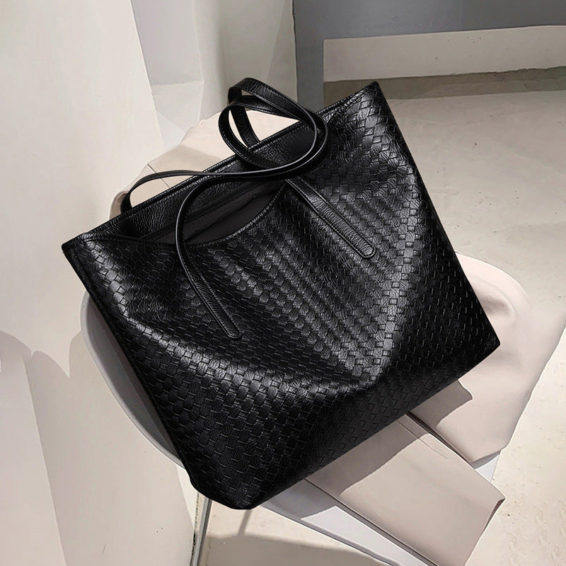 Woven Leather Tote Bag