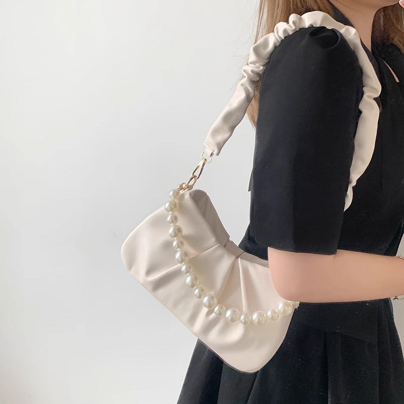 Elegant Pearl-Accent Sling Bag