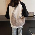 Quilted Soft Fabric Hobo Handbag Calm Wears