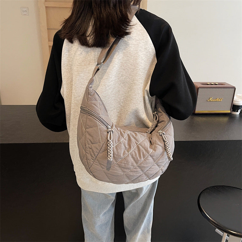 Quilted Soft Fabric Hobo Handbag Calm Wears