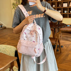 Cute everyday backpack with embroidered bows