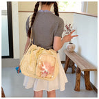 Stylish Multi-Pocket Drawstring Tote Bag