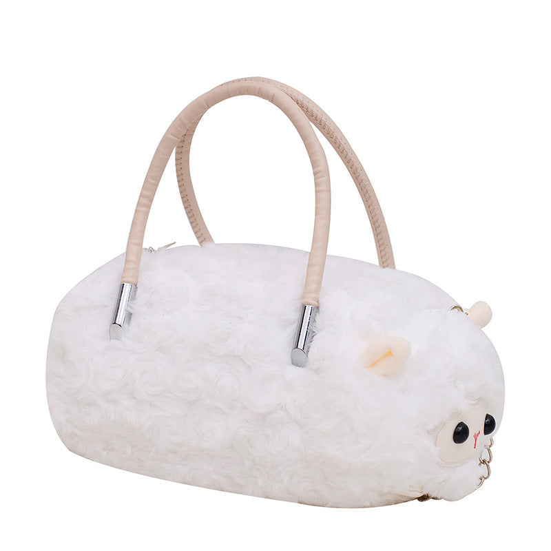 Plush handbag with animal design