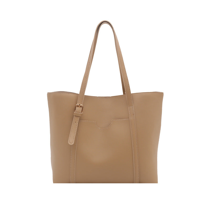 Women’s tote bag made of structured synthetic leather with a stylish detail-https://detail.1688.com/offer/1028567193083.html-Calm Wears-Black-nothing-Calm Wears