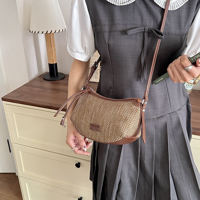 Women's shoulder bag with elegant woven design and removable shoulder strap-https://detail.1688.com/offer/1060210758571.html-Calm Wears-Green-nothing-Calm Wears