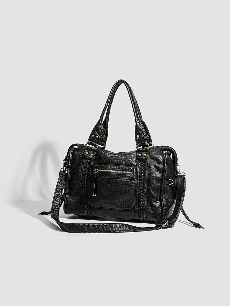 Handbag for School Shoulder Strap in Rigid Leather-dione couture20260421-Calm Wears-Black-Calm Wears