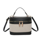 WoChic Leather and Fabric Crossbody Bag