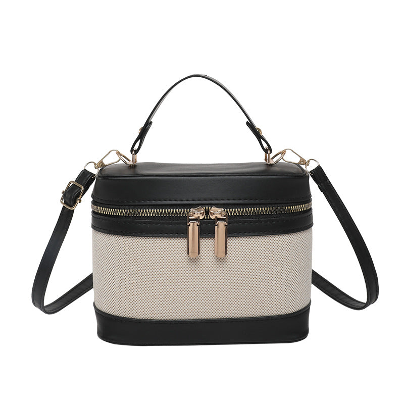 WoChic Leather and Fabric Crossbody Bag
