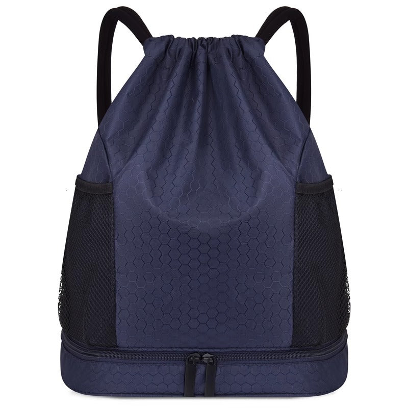 Lightweight Hexagonal Pattern Drawstring Backpack