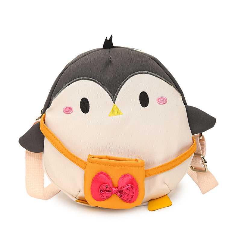 Plush children's backpack in cute penguin design