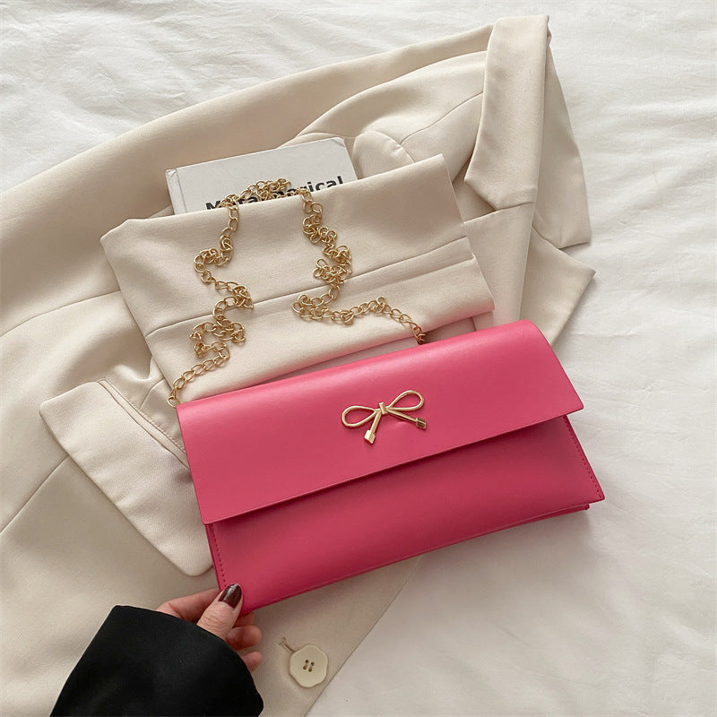Women's elegant clutch in minimalist design with golden accents-https://detail.1688.com/offer/931090735319.html-Calm Wears-Rosa-nothing-Calm Wears