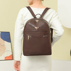 Elegant Faux Leather Backpack Calm Wears