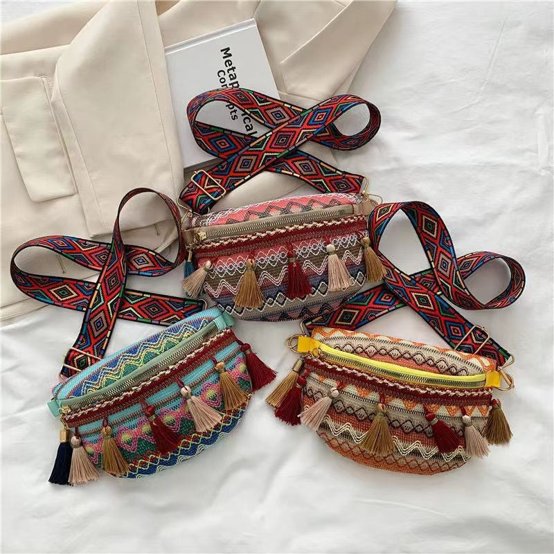 Colorful Embroidered Crossbody Bag