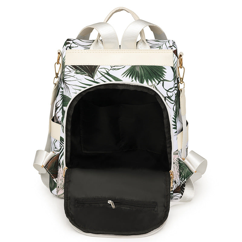 Floral Print Multi-Pocket Backpack