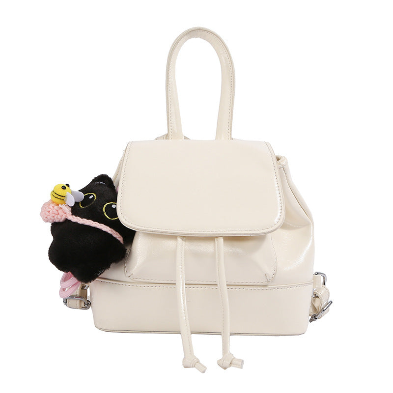 Women's mini backpack with playful pendant-https://detail.1688.com/offer/1047926395340.html-Calm Wears-White-Size: With pendant-Calm Wears
