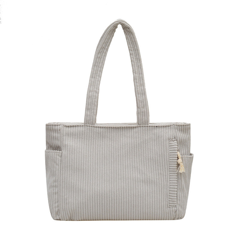 Versatile Corduroy Tote Bag