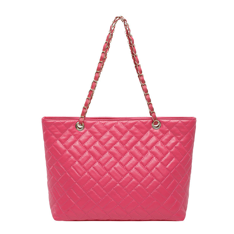 WoQuilted Tote Bag with Chain Handles