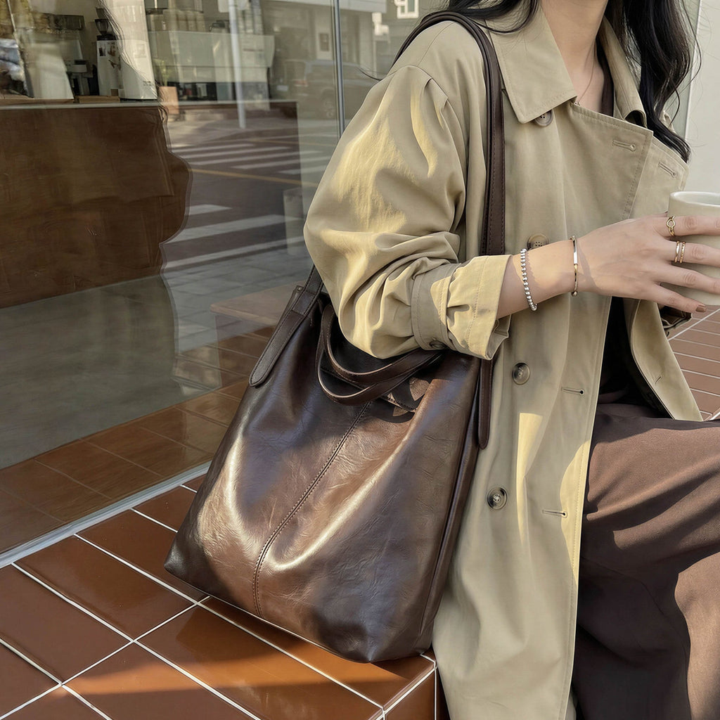 Women's high-quality leather tote bag-https://detail.1688.com/offer/1013419824764.html-Calm Wears-Braun-nothing-Calm Wears
