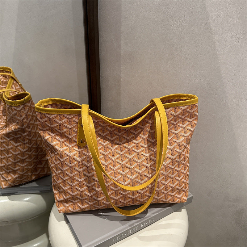 Women's stylish tote bag with fashionable pattern-https://detail.1688.com/offer/931550100460.html-Calm Wears-Yellow-nothing-Calm Wears