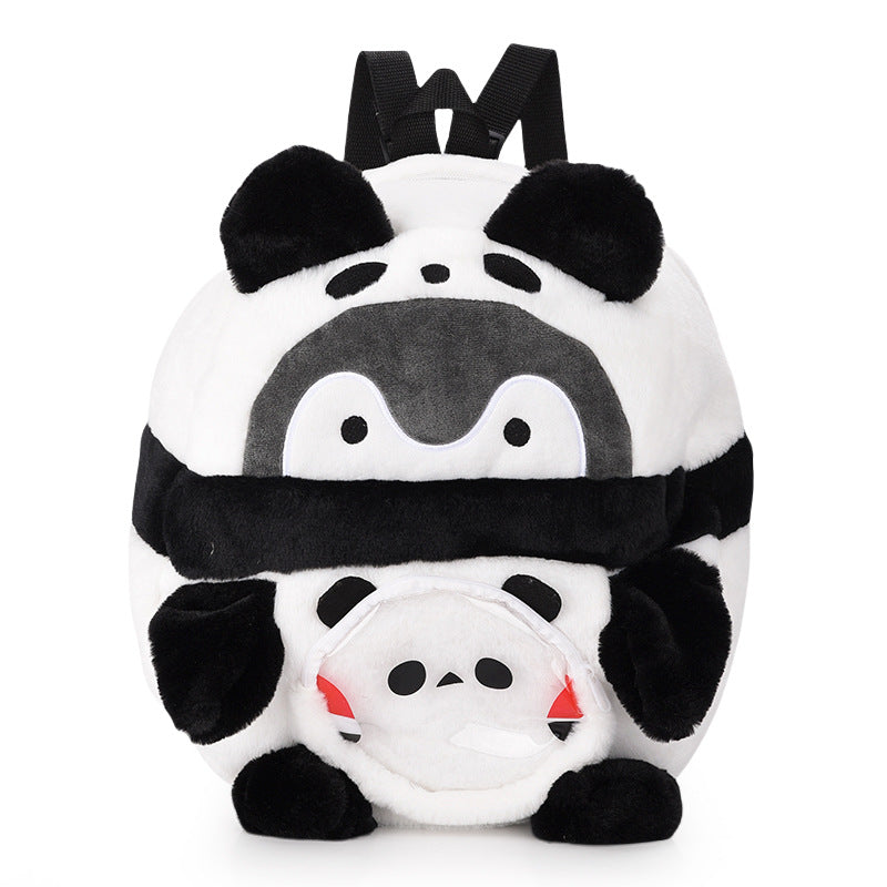 Plush Backpack with Playful Panda Design