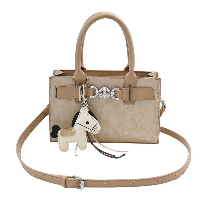 Ladies Mini Handbag with Charming Pendant-https://detail.1688.com/offer/1019414344108.html-Calm Wears-Khaki-Size: with tag-Calm Wears