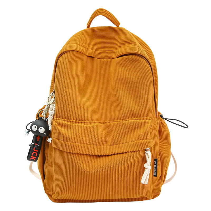 Corduroy Textured Casual Backpack