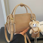 Women's mini handbag with cute bear charm