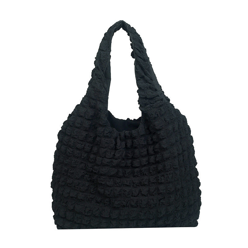 Women's tote bag with textured design-https://detail.1688.com/offer/773045196276.html-Calm Wears-Black-nothing-Calm Wears
