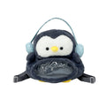 Plush backpack with transparent viewing window